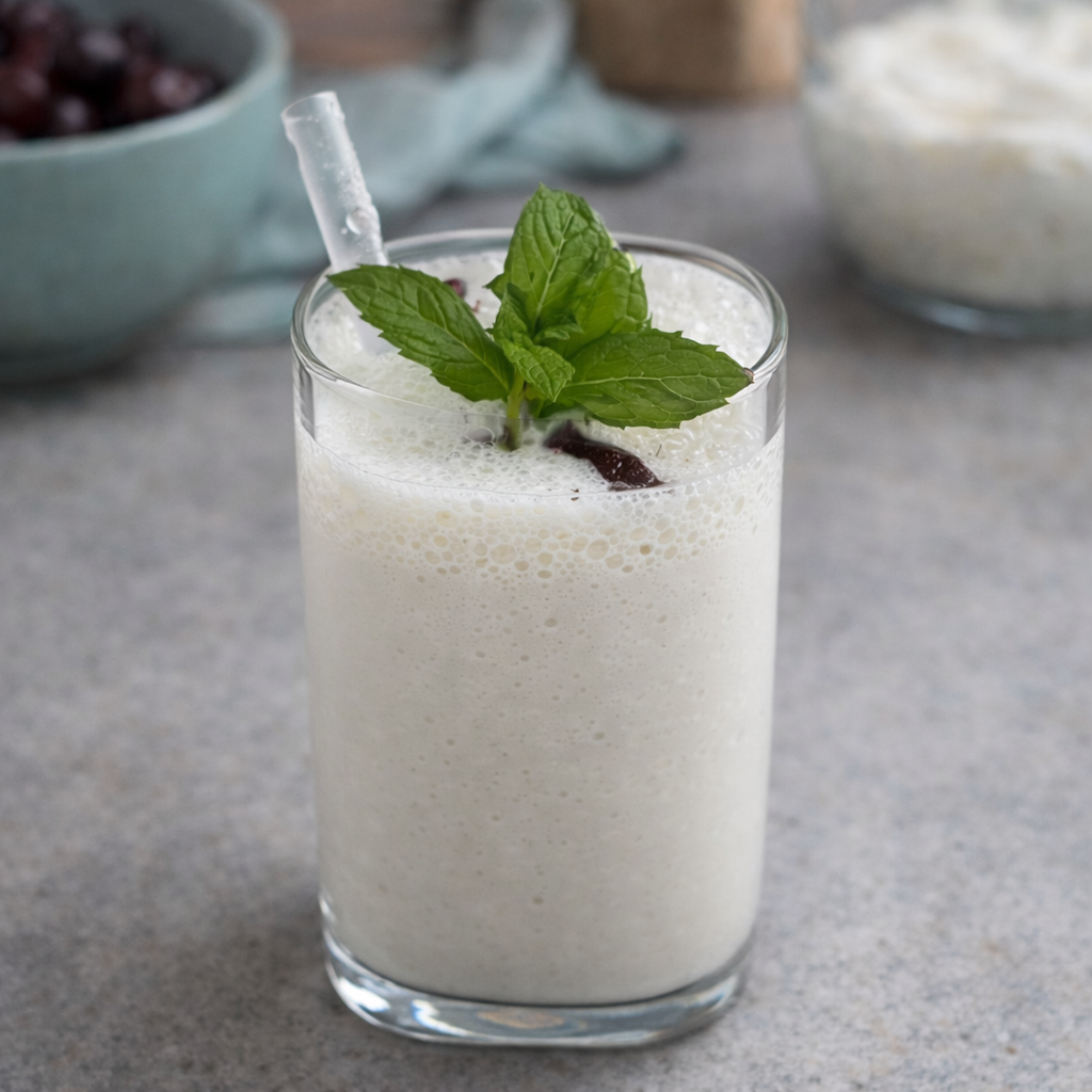 Milkshake med is – drikkeklar dessert med mint smag på få minutter