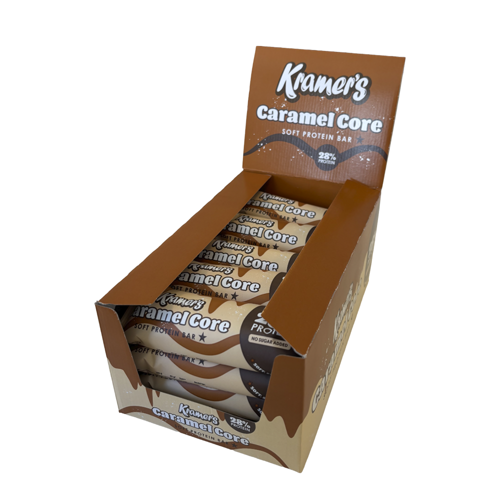 Kramers Soft Proteinbar, Caramel Core - Kasse med 20 stk.